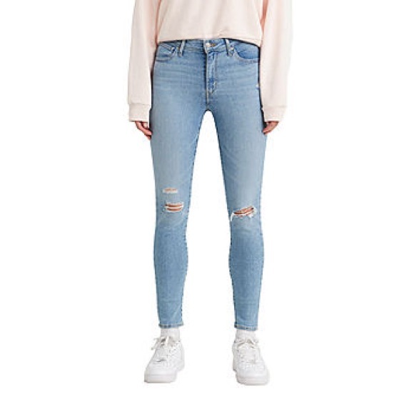 Levi's Denim - Levi 721 high rise skinny jeans distressed light wash